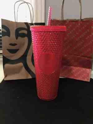 Starbucks Holiday 2019 Studded Neon Pink Venti Cold Tumbler Cup - Sold on eBay Nov, 13th 2019 for $45.00