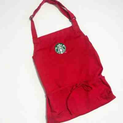 Starbucks Coffee Barista Red Apron Holiday Seasonal Authentic Gently Used - Sold on eBay Nov, 13th 2019 for $29.95