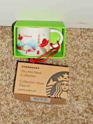 Starbucks 2018 CANADA mini coffee mug ornament .2oz. YAH YOU ARE HERE NIB - Sold on eBay Nov, 13th 2019 for $21.00