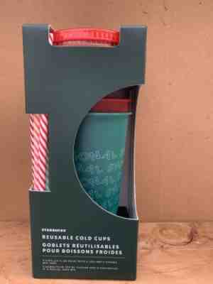 Starbucks 2019 Holiday Christmas Winter Reusable Cold Cups 5 pack w/ Straws New - Sold on eBay Nov, 13th 2019 for $25.00