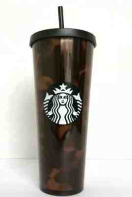 Starbucks Tortoise Shell Acrylic Cold Cup Tumbler Venti 24 oz - Sold on eBay Nov, 13th 2019 for $30.00