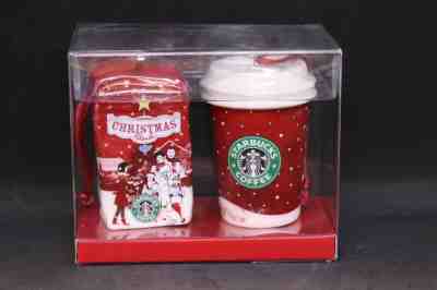 Starbucks 2007 Christmas Blend Ornaments Red White Green Xmas Old Logo Coffee  - Sold on eBay Nov, 13th 2019 for $16.99