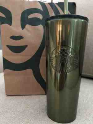Starbucks Fall 2019 Tumbler GREEN Stainless Steel 16 oz. NWT - Sold on eBay Nov, 13th 2019 for $29.99