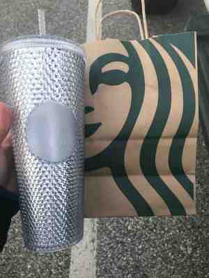 NEW HOLIDAY CHRISTMAS 2019 Starbucks Studded tumbler Silver - Sold on eBay Nov, 13th 2019 for $32.00