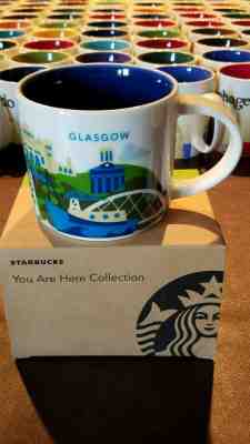 rare mugs Starbucks GLASGOW You Are Here (YAH) 14 oz mug with SKU tag - Sold on eBay Nov, 13th 2019 for $59.95