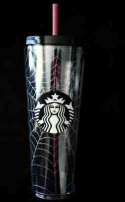 Fall 2019 Starbucks Spiderweb Glitter Tumbler Cup Limited Edition Halloween - Sold on eBay Nov, 13th 2019 for $37.00