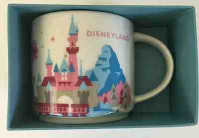 STARBUCKS Coffee Mug DISNEY Parks DISNEYLAND You Are Here Cup Pink White Castle - Sold on eBay Nov, 13th 2019 for $31.00