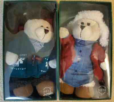 Set of 2 NEW 2016 STARBUCKS Bearista Boy & Girl Teddy Bears Limited Edition NIB - Sold on eBay Nov, 13th 2019 for $17.99