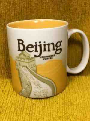 2010 STARBUCKS BEIJING GLOBAL ICON CITY COLLECTOR SERIES COFFEE MUG 16 oz Yellow - Sold on eBay Nov, 13th 2019 for $17.60