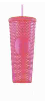 NEW STARBUCKS 2019 Neon Pink Studded Cold Cup Tumbler WINTER HOLIDAY 24 oz - Sold on eBay Nov, 13th 2019 for $22.50