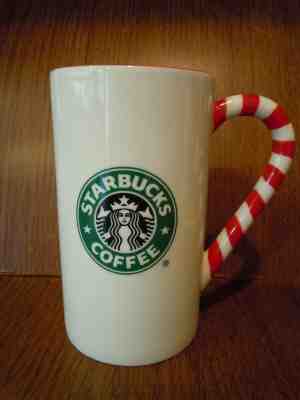 Starbucks 2009 Christmas Holiday Hand Painted Candy Cane Coffee Tea Mug Cup - Sold on eBay Nov, 13th 2019 for $17.95