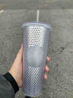 NEW STARBUCKS 2019 Venti Bling Platinum  Studded Cold Cup Tumbler WINTER HOLIDAY - Sold on eBay Nov, 13th 2019 for $31.99