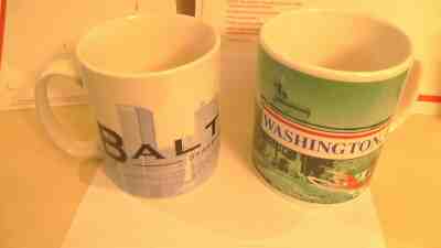 2 NEW STARBUCKS MUGS 1999 WASHINGTON DC LANDMARKS + 2002 BALTIMORE SKYLINE   - Sold on eBay Nov, 13th 2019 for $29.99