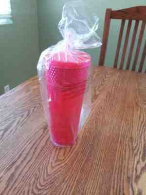 RARE NEW STARBUCKS 2019 HOT Pink Studded Cold Cup Tumbler WINTER HOLIDAY 24 oz - Sold on eBay Nov, 13th 2019 for $32.99