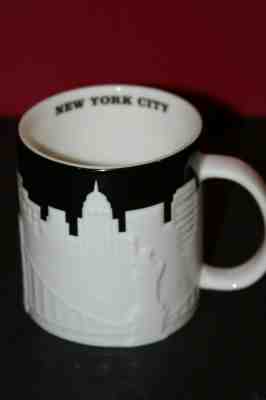 Starbucks 2012 Collector's Series NYC White/Black Relief City Skyline Coffee Mug - Sold on eBay Nov, 13th 2019 for $19.95