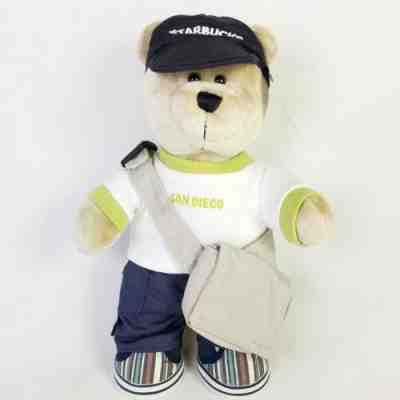 Starbucks Coffee 2008 Bearista San Diego Student Satchel Messenger Bear Plush - Sold on eBay Nov, 13th 2019 for $16.16