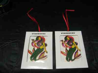 2- 2017 Starbucks Coffee MERMAID'S SIREN'S Metal Tree Ornament Lot of 2. NEW! - Sold on eBay Nov, 13th 2019 for $15.99
