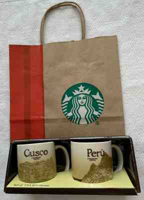 Starbucks Cusco And Peru Demitasse Set of (2) Espresso Coffee Mugs - Sold on eBay Nov, 13th 2019 for $26.00