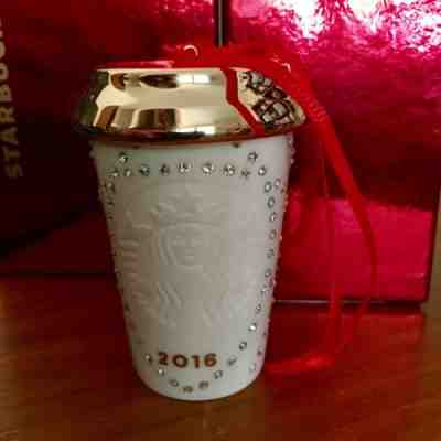 STARBUCKS 2016 Swarovski Crystal CHRISTMAS Cup Ornament  NEW W/ Gift Box - Sold on eBay Nov, 12th 2019 for $24.20
