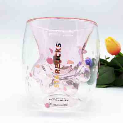 China 2019 Sakura 6oz Pink Starbucks Cat's Paw Double Wall Glass Mug Cup Stock - Sold on eBay Nov, 12th 2019 for $24.99