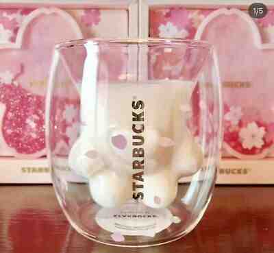 2019 China Sakura 6oz Pink Starbucks Cat Cat's Paw Double Wall Glass Mug Cup HOT - Sold on eBay Nov, 12th 2019 for $36.99