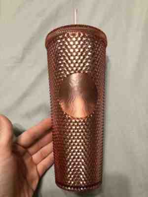 Starbucks Pink Tumbler 2019 Rose Gold Radiant Iridescent Jeweled 24oz Cold Cup - Sold on eBay Nov, 12th 2019 for $40.00