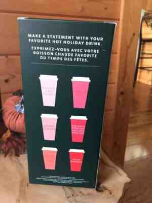 Starbucks 2019 Winter Holiday Christmas Reusable Grande Hot Cups 6 PK Lids Reds - Sold on eBay Nov, 12th 2019 for $24.99