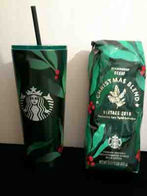 Starbucks 2019 holiday Holly red & Green 24oz Tumbler & Coffee NWT free shipping - Sold on eBay Nov, 12th 2019 for $32.00