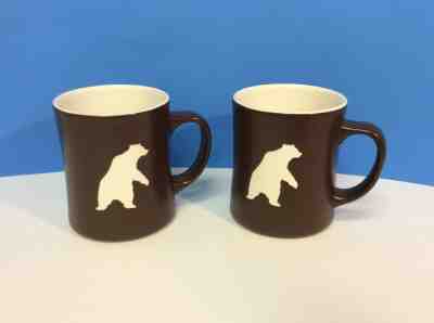 2 Starbucks Coffee Cup Brown Etched Bear 2010 Organic Yukon Blend Bone China Mug - Sold on eBay Nov, 12th 2019 for $32.99