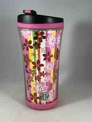 Starbucks Illustrated Pink Floral Insulated Travel Tumbler Coffee Mug 8oz - Sold on eBay Nov, 12th 2019 for $15.00