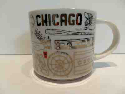 Starbucks Chicago Holiday Collectible Mug White Gold Red Been There Series 2018  - Sold on eBay Nov, 12th 2019 for $29.95