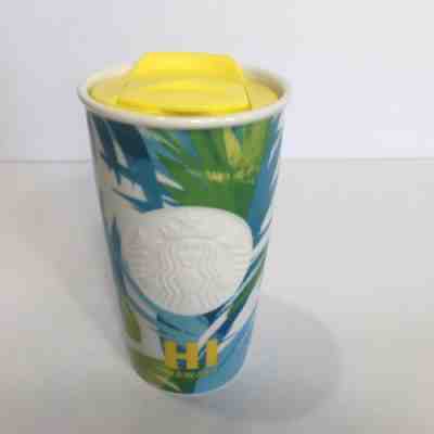 Starbucks Hawaii Ceramic Travel Tumbler 2016 Yellow Blue 12oz - Sold on eBay Nov, 12th 2019 for $31.91