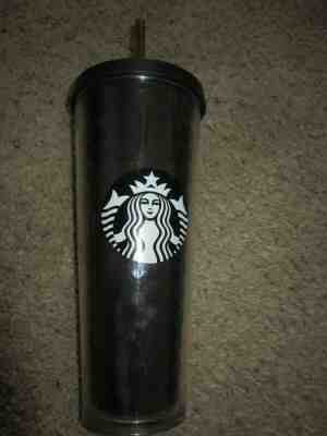 Starbucks Mermaid Plastic Cold Cup Sequins Tumbler 24oz -Black w/ straw ~~ - Sold on eBay Nov, 12th 2019 for $18.99