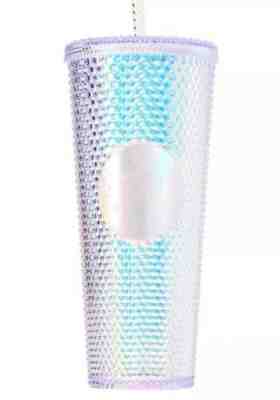 NEW Winter Holiday Starbucks 2019 Venti Bling Platinum Studded Cold Cup Tumbler - Sold on eBay Nov, 12th 2019 for $31.00