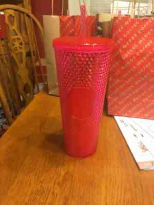 HTF - Starbucks Tumbler Iridescent Rose Gold Pink Studded Cold Cup 24 Oz 2019 - Sold on eBay Nov, 12th 2019 for $31.00