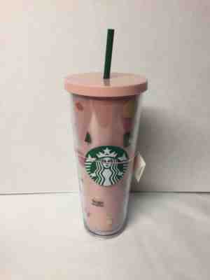 New Starbucks Ban Do Pink Tumbler Coffee Mug Sweater Weather Cold Cup 24 Oz - Sold on eBay Nov, 12th 2019 for $34.99