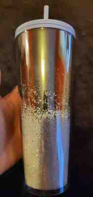 Starbucks 2019 Gold Cascading Snow Cold Cup Tumbler Holiday Christmas  - Sold on eBay Nov, 12th 2019 for $70.00