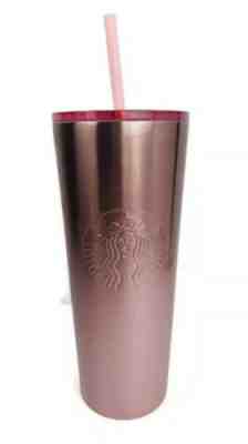 New Starbucks 2019 Rose Gold Pink Metallic Travel Tumbler Stainless 24oz  - Sold on eBay Nov, 12th 2019 for $38.99
