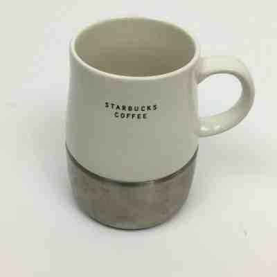 Starbucks Coffee Mug Cup Non-Skid Metal Bottom & White Ceramic Top 2004 14oz - Sold on eBay Nov, 12th 2019 for $21.36