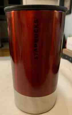 Starbucks 2012 Stainless Steel Brushed Red Small Travel Coffee Tumbler10oz - Sold on eBay Nov, 12th 2019 for $15.99