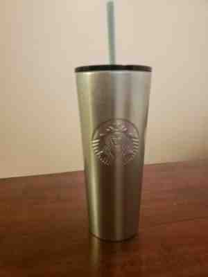 Starbucks Blue Silver Glitter Reusable Stainless Steel Cold Cup Tumbler 16oz - Sold on eBay Nov, 12th 2019 for $20.00