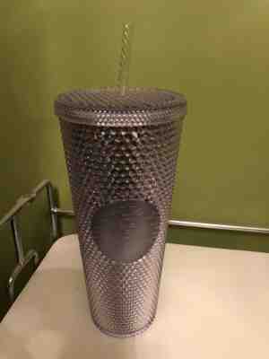 Winter Holiday Starbucks 2019 Venti Bling Platinum Studded Cold Cup Tumbler - Sold on eBay Nov, 12th 2019 for $26.00