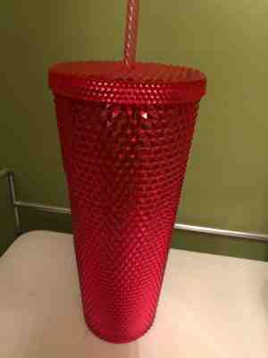 NEW STARBUCKS Neon Pink Studded Cold Cup Tumbler WINTER HOLIDAY 2019 24 oz - Sold on eBay Nov, 12th 2019 for $28.00