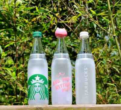 STARBUCKS China Hot Summer Kitten White Blue Cold Water Bottle 24 oz - Sold on eBay Nov, 12th 2019 for $36.00