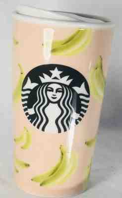 STARBUCKS NWT BANANA TUMBLER TRAVEL MUG 12oz CERAMIC DOT COLLECTION 2015  - Sold on eBay Nov, 11th 2019 for $44.77