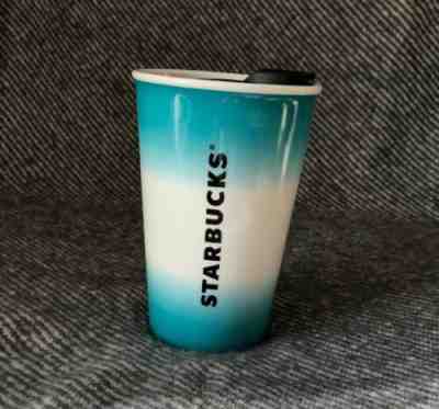 Starbucks Ceramic To Go Travel Mug Tumbler With Lid 8oz Coffee Cup Turquoise - Sold on eBay Nov, 11th 2019 for $17.99