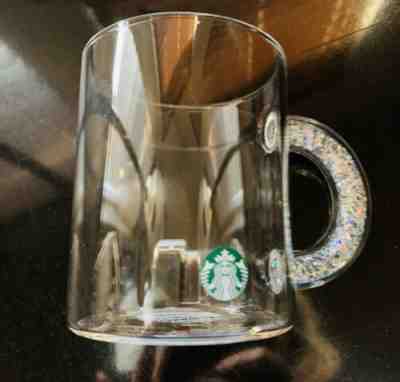 Rare Starbucks 2019 Christmas Glass Glitter Handle 12 Ounce Mug - Sold on eBay Nov, 11th 2019 for $38.88