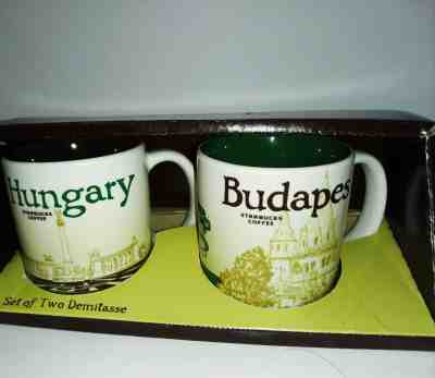 2 Demitasse Starbucks City Mugs 3 oz Global icon city HUNGARY & BUDAPEST - Sold on eBay Nov, 11th 2019 for $29.95