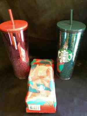 STARBUCKS 2019 Holiday Red & Green set Tumblers & Coffee NWT free ship - Sold on eBay Nov, 11th 2019 for $41.00