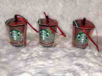 Starbucks 2018 Holiday Glitter Ornament Mermaid Siren Logo Acrylic  3 Cups - Sold on eBay Nov, 11th 2019 for $15.00